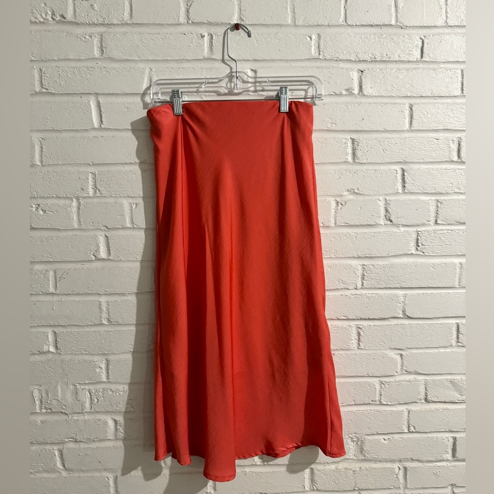 A New Day Satin Midi Skirt